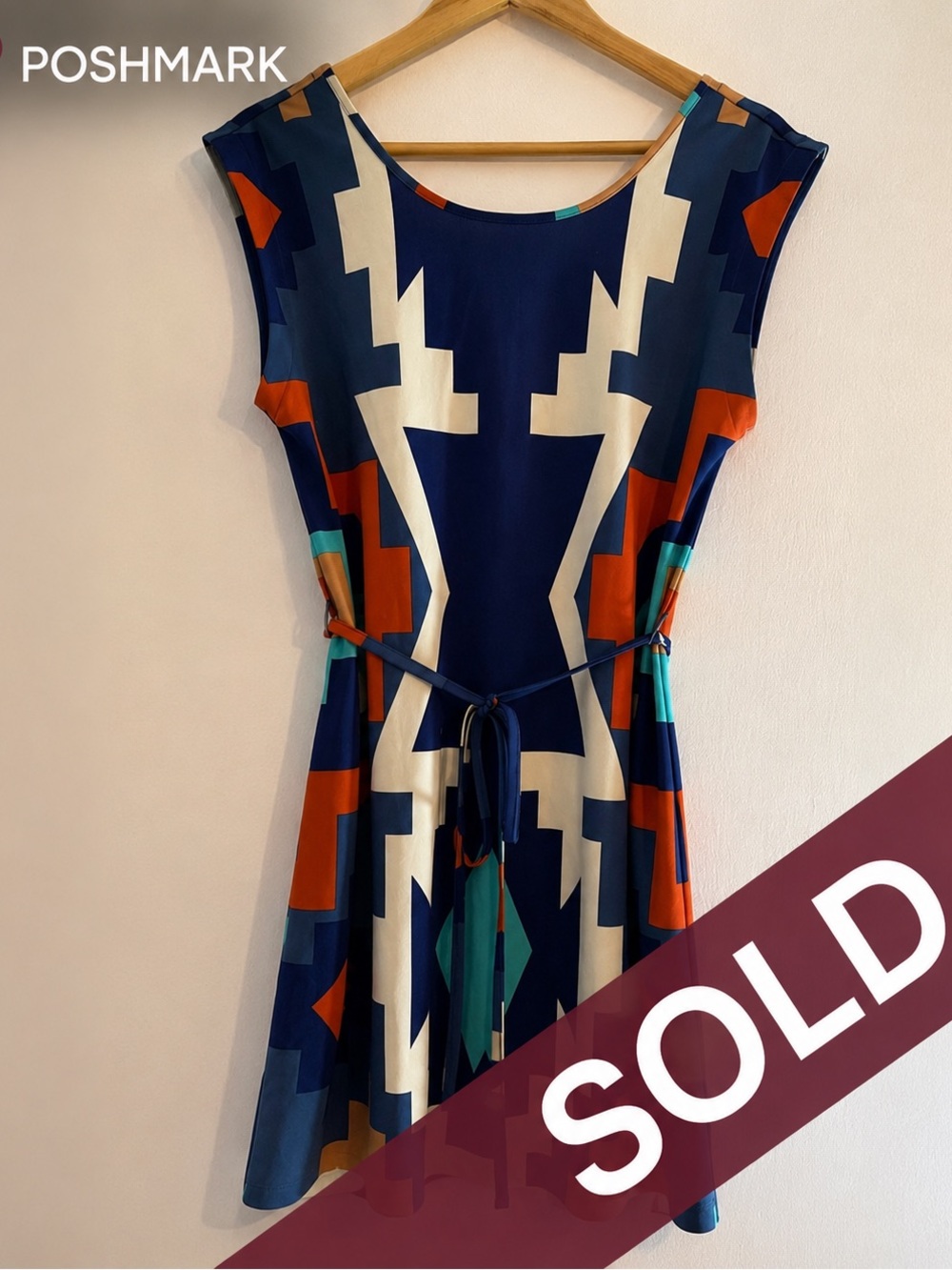 SOLD - Tibi Lined sleeveless Block Geometric Women Dress Size S